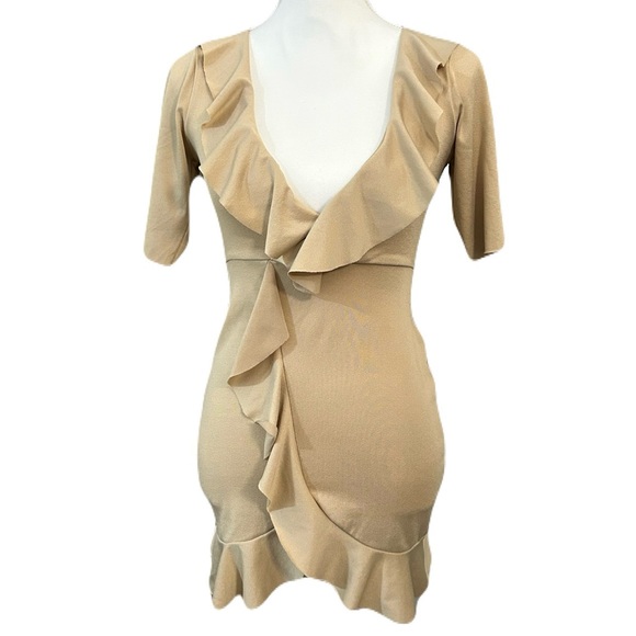 Pretty Little Things Frill Detail Faux Wrap Dress, Size 2 - Picture 1 of 6